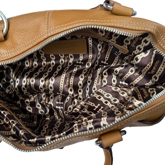 Tignanello Women's Pebbled Leather Shoulder Handbag Purse Brown With Wristlet - Picture 7 of 16